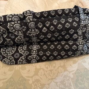 Black Floral Quilted Tote Bag - Women